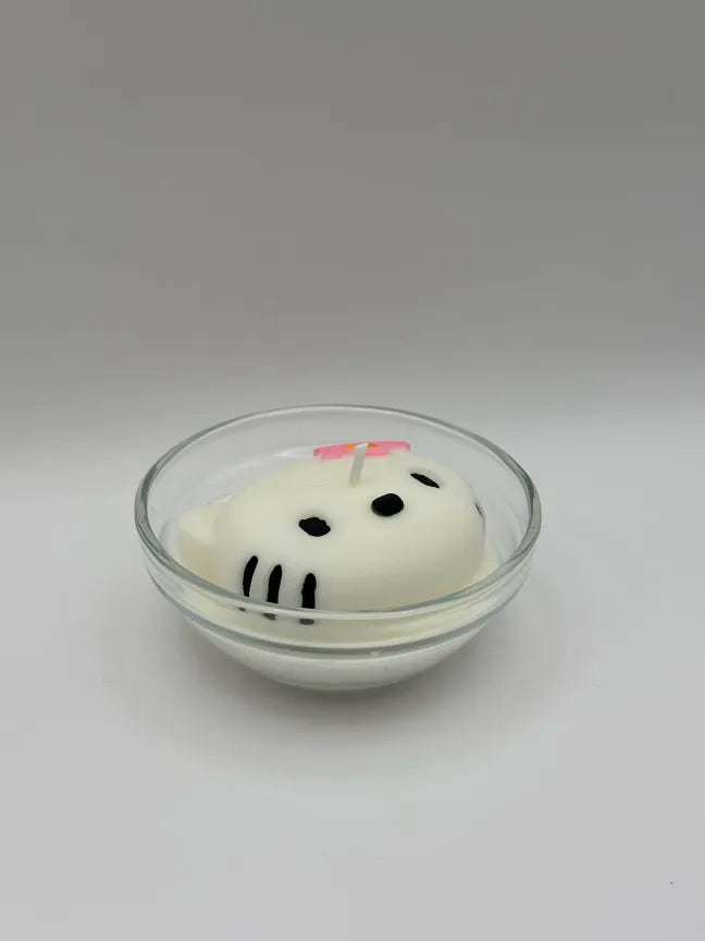 Red Bow Kitty Candle