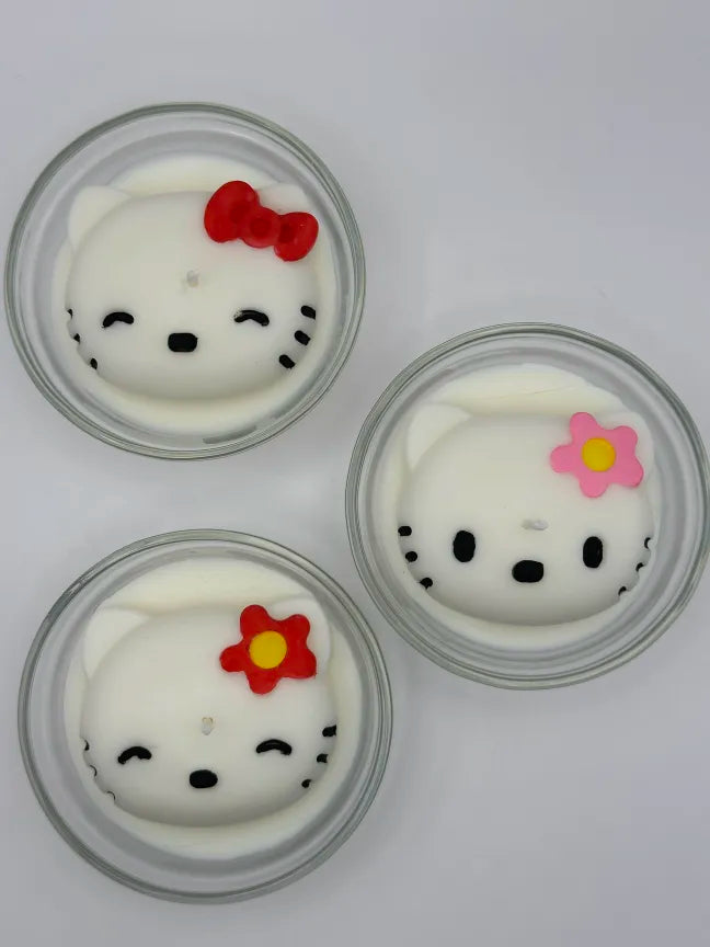 Red Bow Kitty Candle